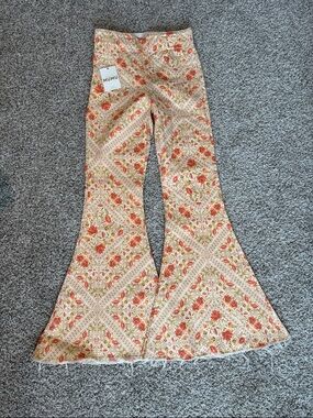 Show Me Your MuMu Floral Orange & Cream Boot Flare Pants